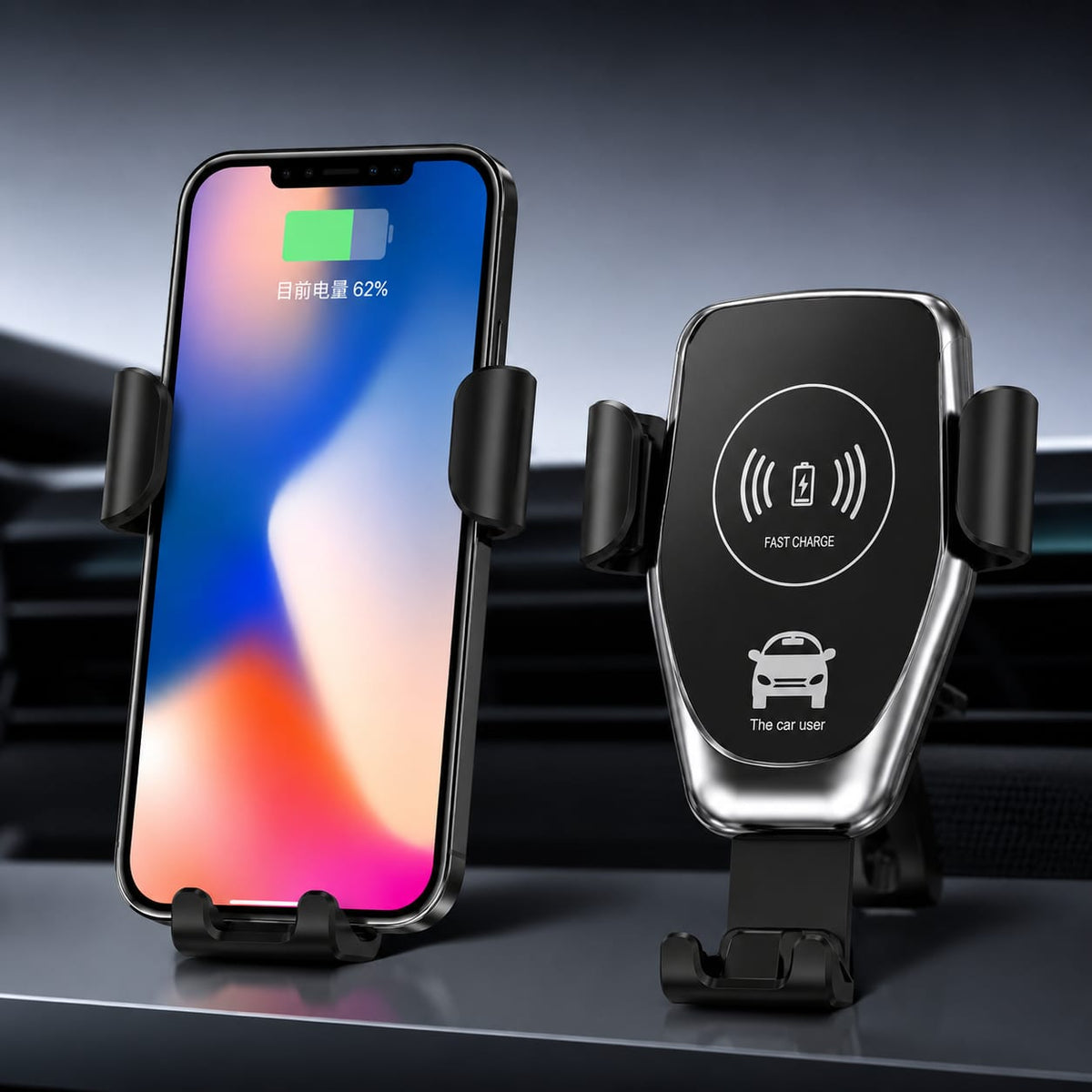 Wireless 10W Fast Charging Car Phone Holder