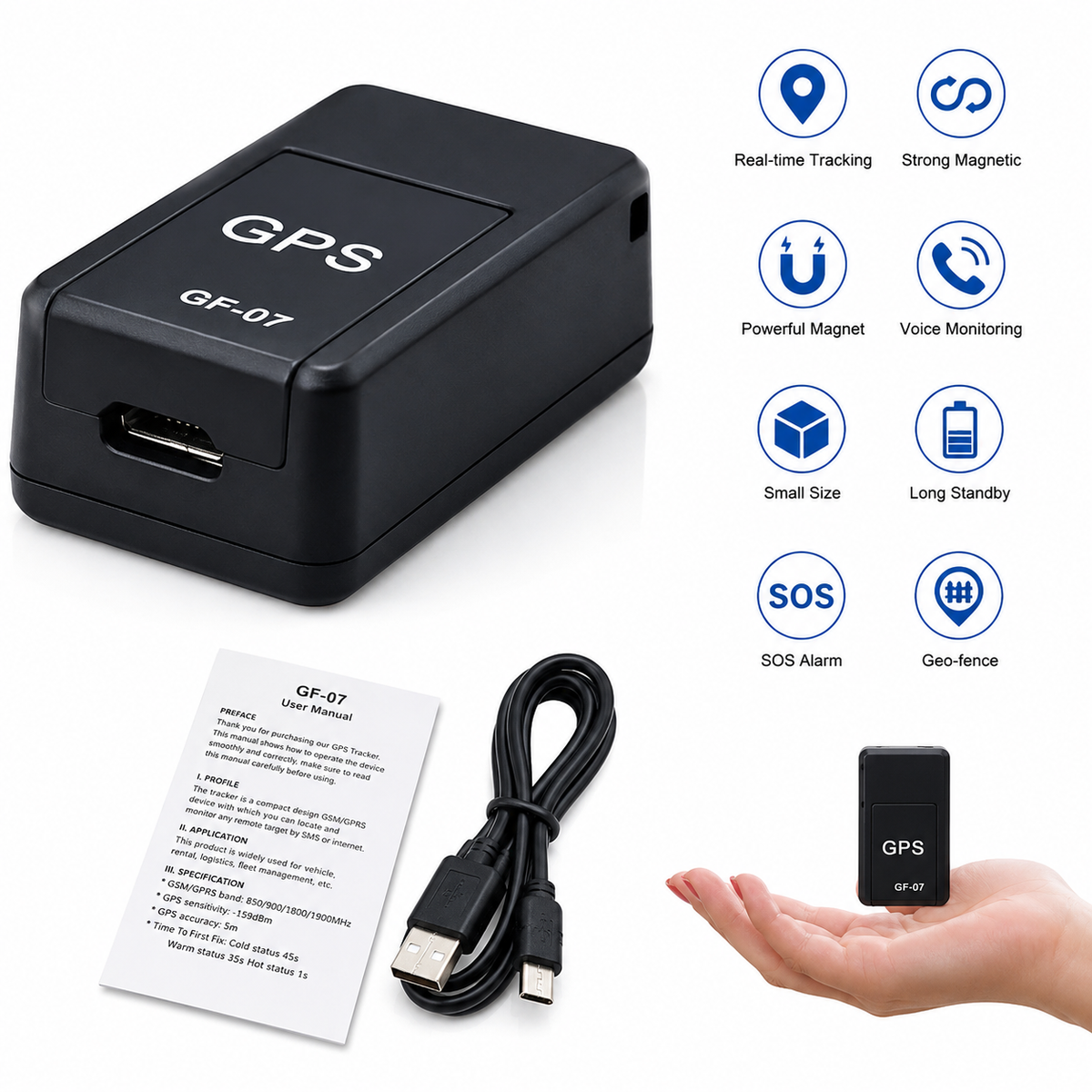 Waterproof GPS Tracker with Magnetic Mount – Real-Time Vehicle Tracking