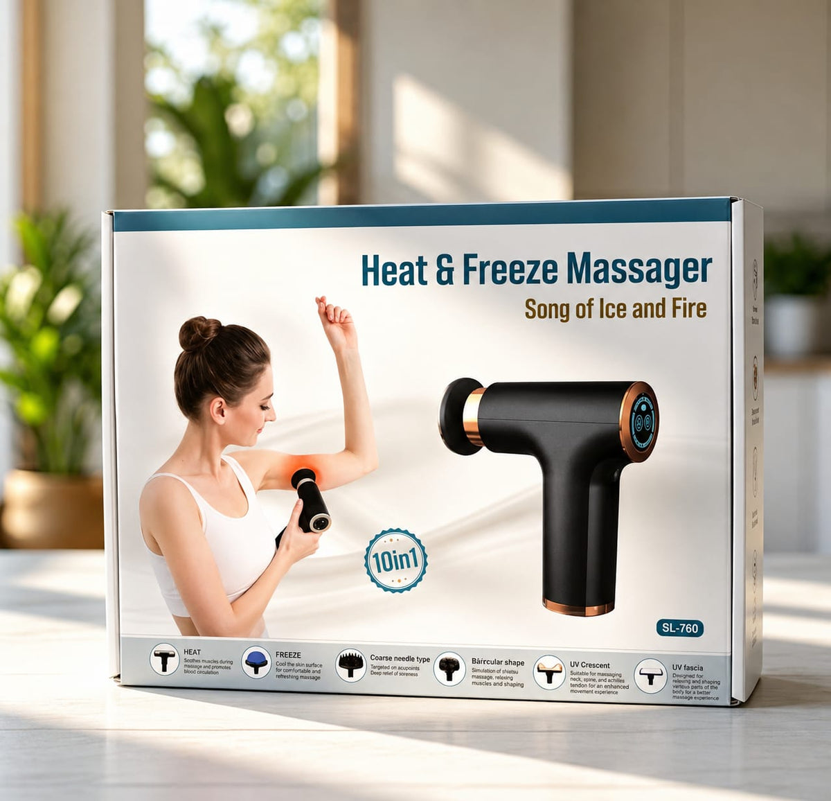 FH-820 Muscle Massage Gun with 4 Heads | Deep Percussion Massager