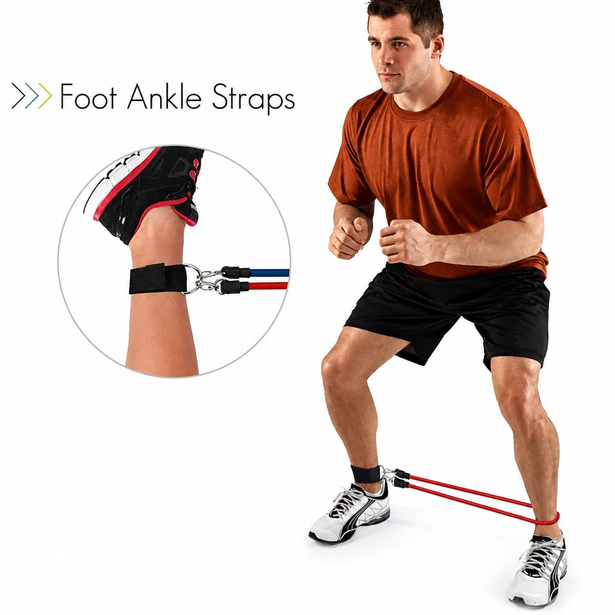 Resistance Bands Set 10-110 lbs – 5-Piece Workout Bands with Handles & Door Anchor