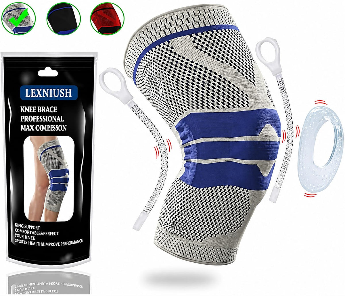 Medical Grade Knee Brace for Men & Women – Compression Support Sleeve with Gel Padding