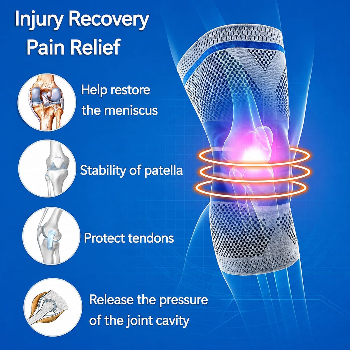 Medical Grade Knee Brace for Men & Women – Compression Support Sleeve with Gel Padding