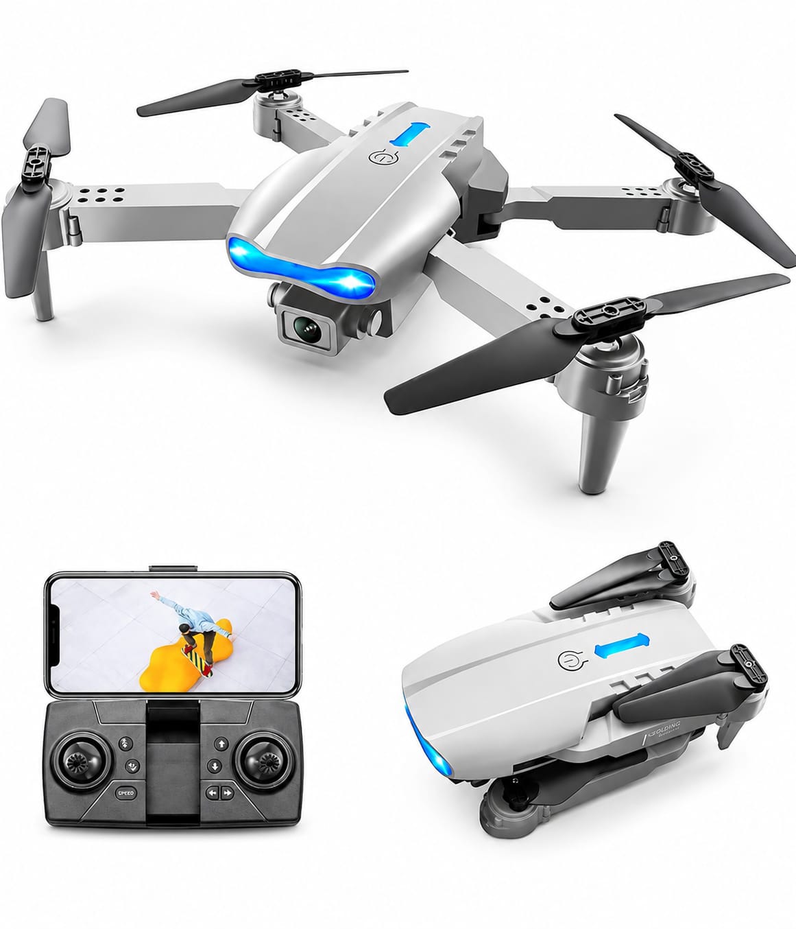 E99 Drone Camera with 720P HD WiFi Camera – Foldable RC Quadcopter