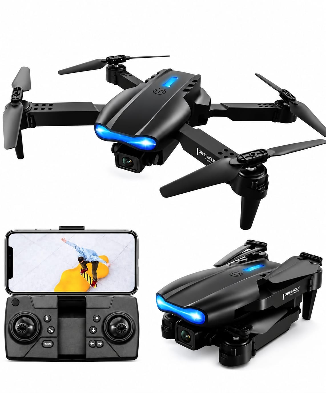 E99 Drone Camera with 720P HD WiFi Camera – Foldable RC Quadcopter